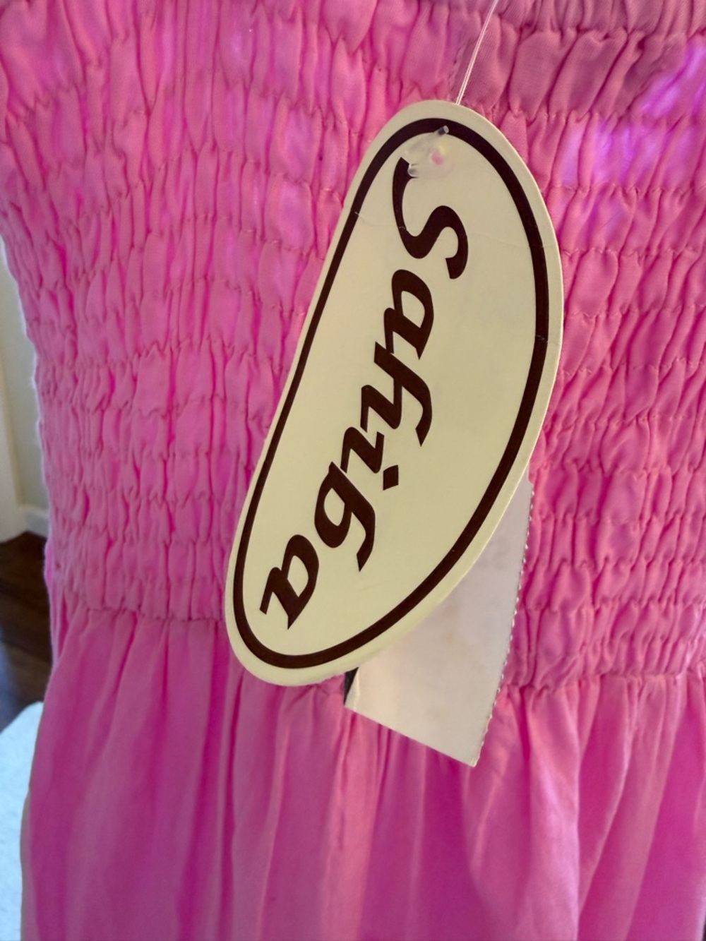 Pink Tiered Maxi Dress with Lace Trim - Picture 3 of 6
